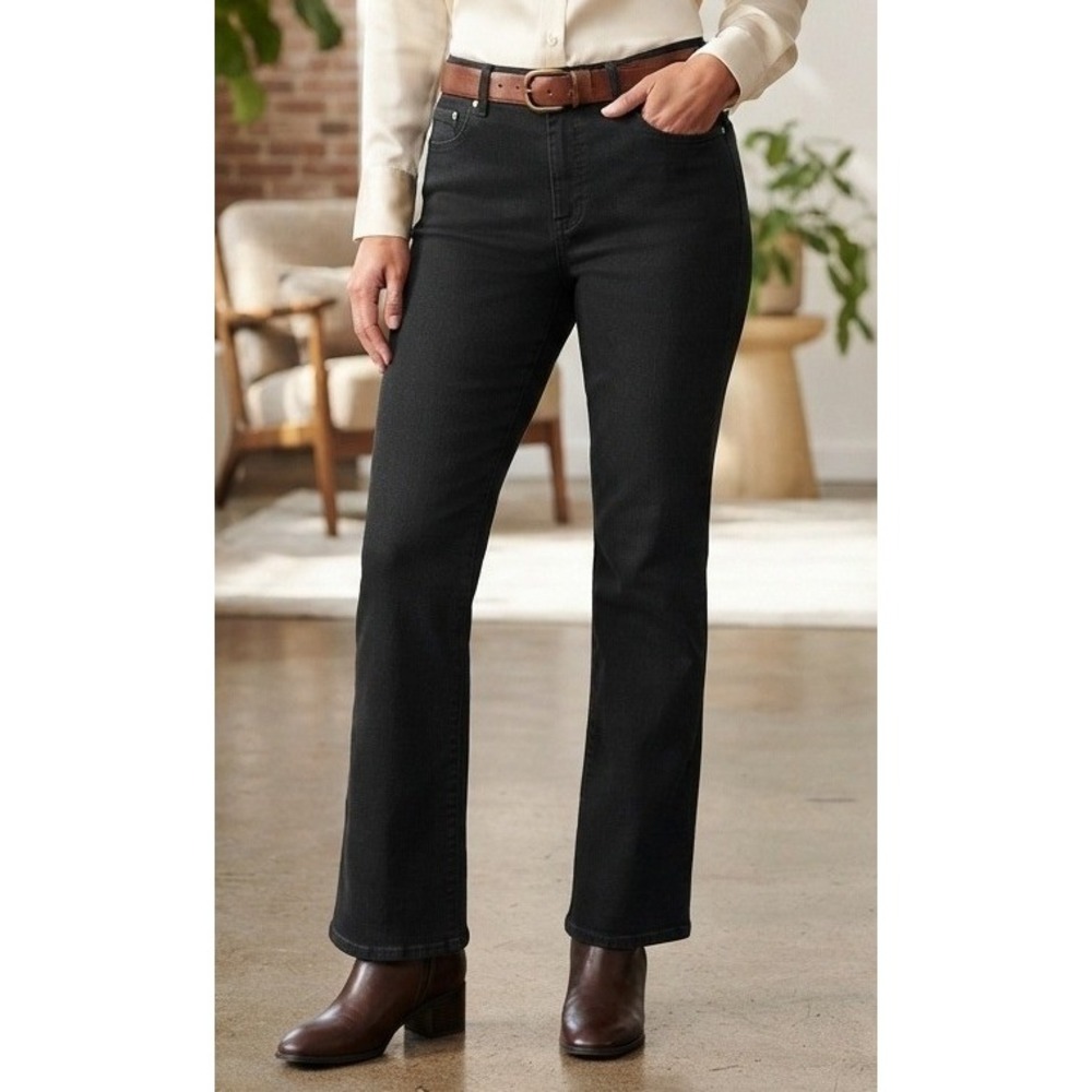 Charter Club Jean Shop Tummy Slimming Curvy Bootcut Jeans Women's 12 Black NWT